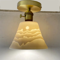 Lustre japonais en verre et laiton