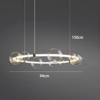 Lustre de luxe à bulles à LED en verre transparent créatif