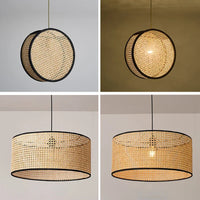 Lustre Japonais en Rotin Tissé Bambou – Style Minimaliste Moderne