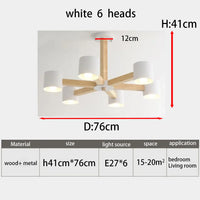Lustre Nordique Créatif en Bois Massif pour Salon, Chambre et Salle à Manger