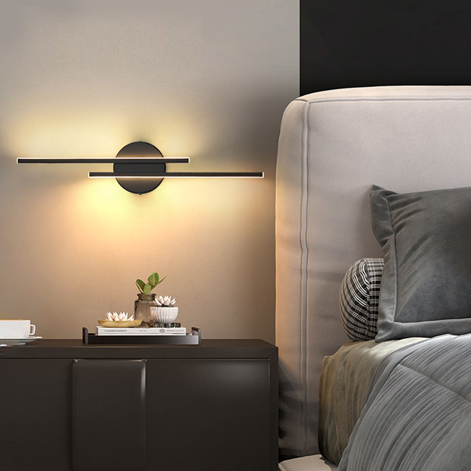 Applique murale LED Lio - Style contemporain à deux barres métalliques