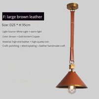 Lustre moderne en cuir avec suspension lumière et verre cristal de luxe
