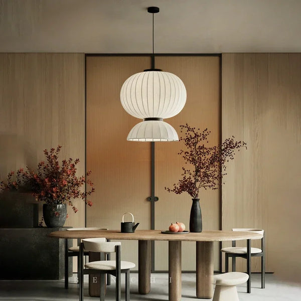 Suspension LED en soie minimaliste pour le restaurant-bar Wabi Sabi de la chambre à la salle à manger