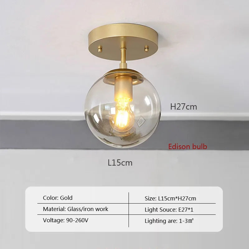 Plafonnier LED en verre - Style Moderne