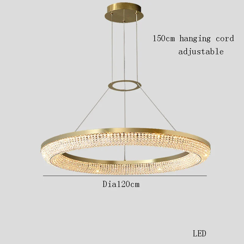 Lustre de luxe LED rond design moderne 2024 pour intérieur - Élégance Lumineuse
