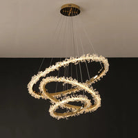 Lustre de Luxe Moderne en Cristal avec Éclairage LED Annulaire Variable
