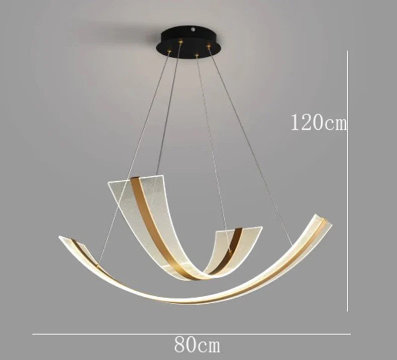 Lustre design contemporain pour salle à manger avec éclairage intérieur LED décoratif