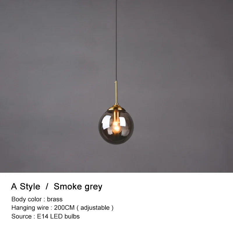Lustre boule en verre design