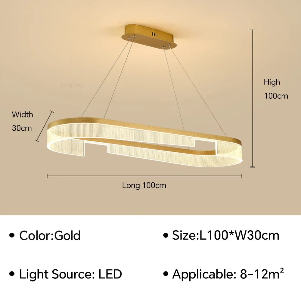 Lustre LED Anneaux Suspendu Nordique Moderne