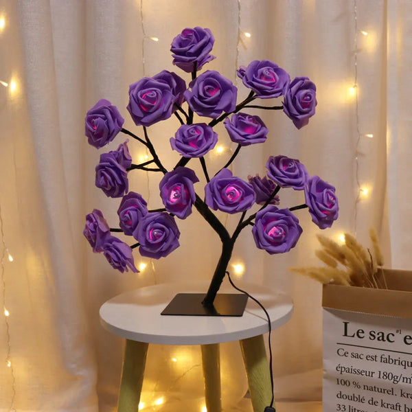 Lampe de table LED Nordique Cherry Blossom Crystal Veilleuse