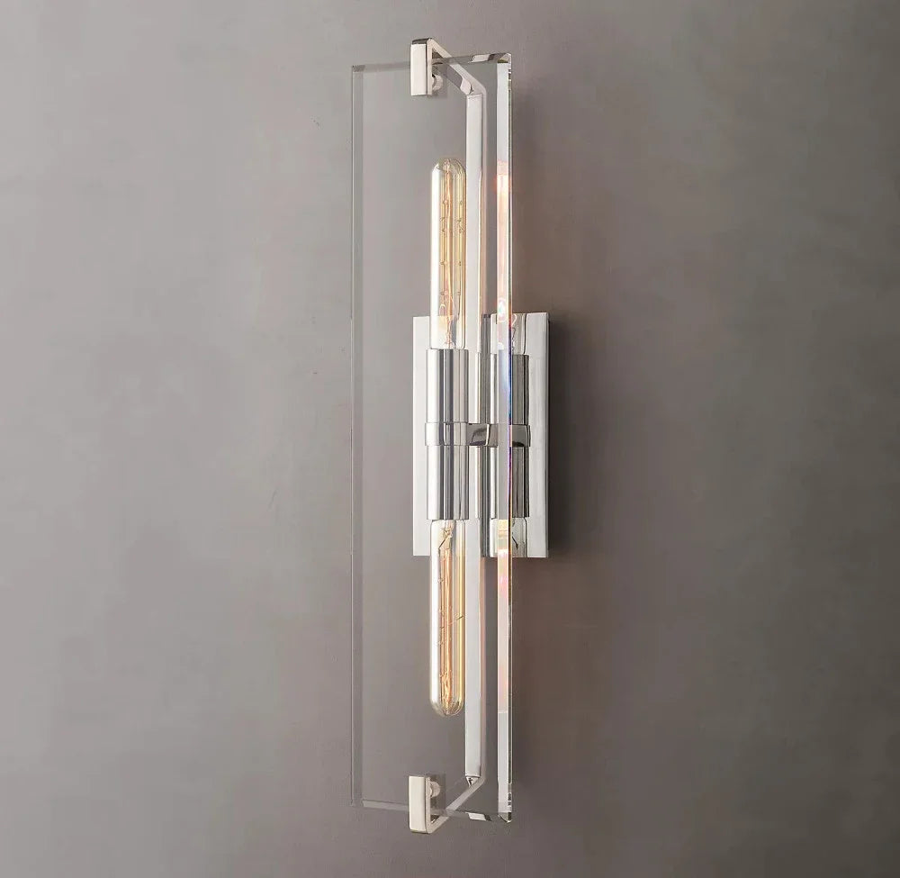 Appliques linéaires rétro LED en verre transparent - Prestige Lumière