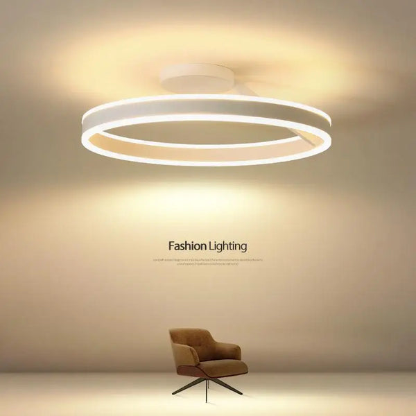Lustre nordique LED anneau réglable pour suspension lumineuse décoratif.