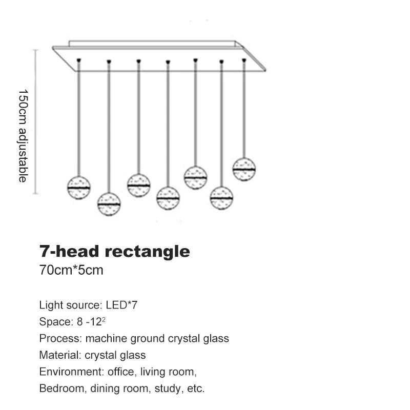 Lustre en cristal moderne avec boule tournante LED suspendue - LUXE LUMINEUX