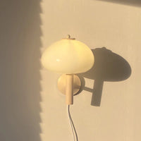 Applique murale LED moderne Bauhaus blanc en verre champignon pour chambre salon loft - Interrupteur inclus