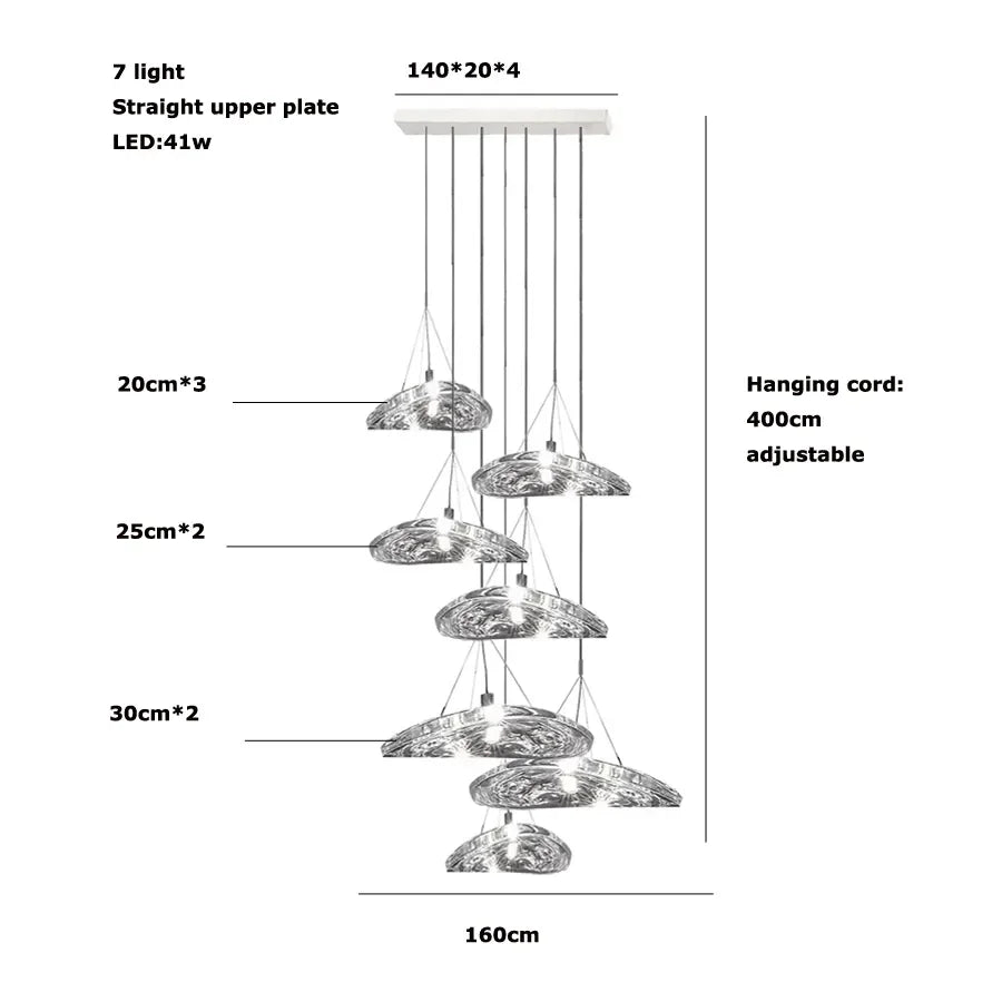 Suspension LED en verre design nordique Manta.