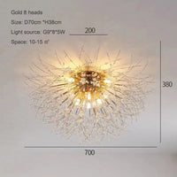Plafonnier Nordique en Cristal Forme Pissenlit Lustre Moderne Décoratif - Collection Scandi Dandelion