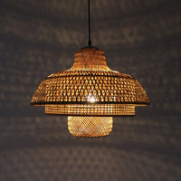 Suspension Bambou tissage LED Variations Tailles