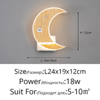 Applique murale LED Lune - Élégance moderne et minimaliste avec chargeur USB