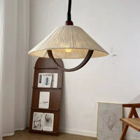 Suspension en corde de chanvre bois style moderne avec cordon ajustable
