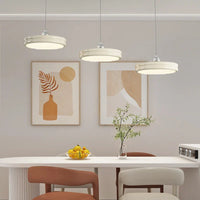 Suspension de luxe moderne dimmable avec abat-jour circulaire en fer - Collection Élégance contemporaine