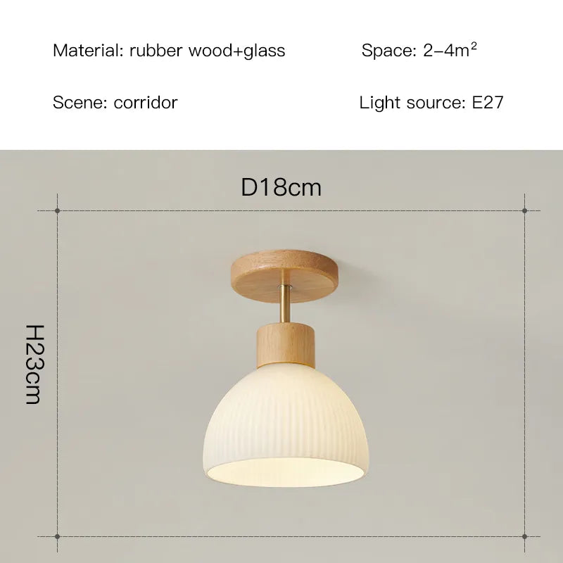 Plafonnier LED Nordico en Bois et Verre