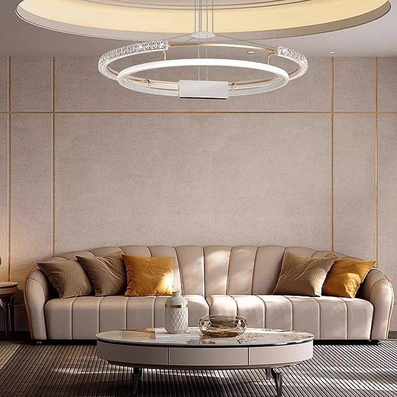 Lustre de Luxe Moderne à LED pour un Éclairage Intérieur Élégant