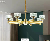 Lustre Nordique Luxe en Cristal Or et Noir