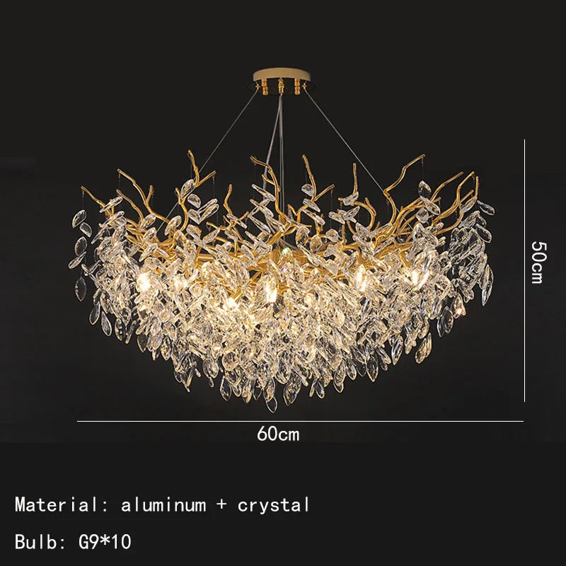 Applique murale LED en cristal et aluminium doré - Nouveauté Art Déco