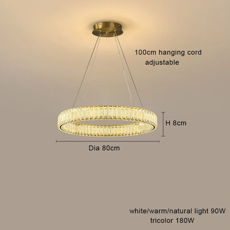 Lustre LED en cristal fantaisie : Lumière suspendue modern.