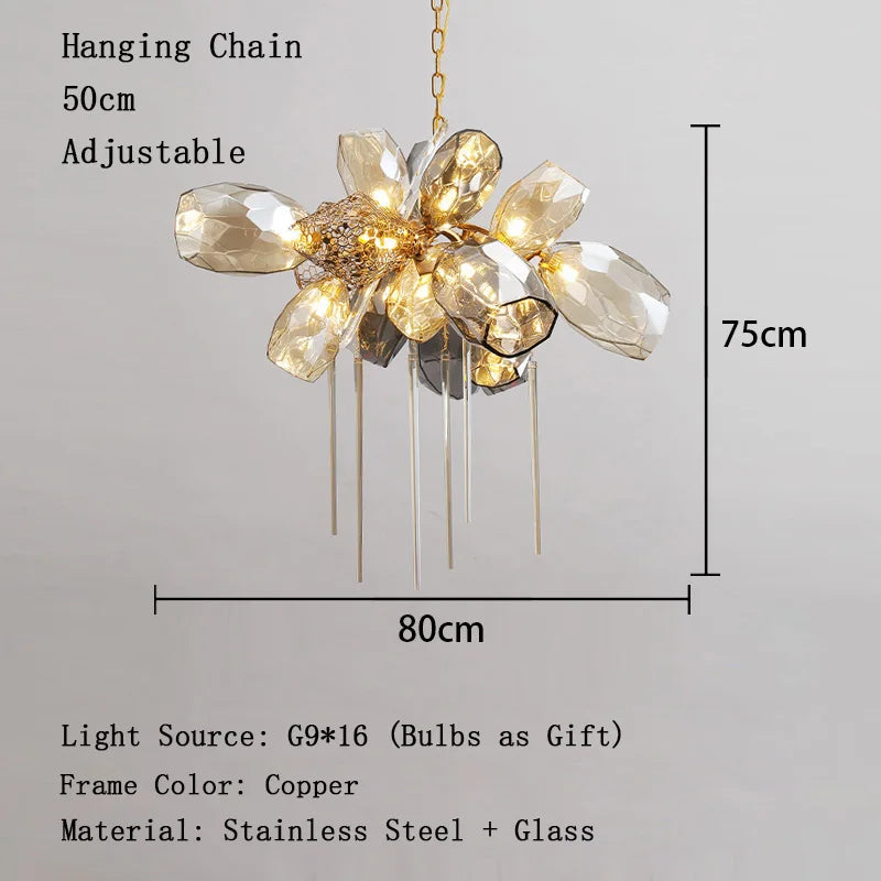 Lustre en verre post-moderne LED de luxe