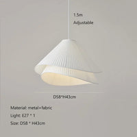 Lustre Suspendu SANDYHA Minimaliste Moderne en Tissu Crème