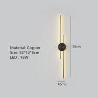 Applique murale LED minimaliste en laiton pour restaurant chic