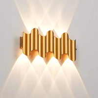 Applique Murale LED Lumière Extérieure Dorée IP65