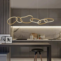 Nouveau Lustre Nordique Luxe Créatif en Acier Inoxydable Galvanisé pour Restaurant Moderne