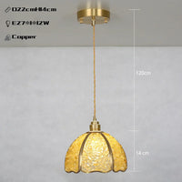 Suspension de luxe en cuivre et cristal naturel à LED