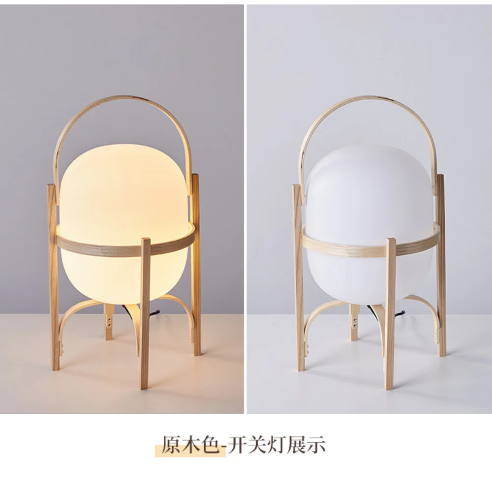 Lampe de bureau LED nordique en bois nordique