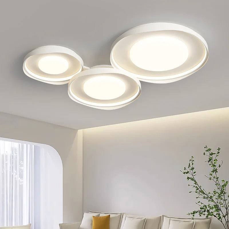 Plafonnier circulaire moderne en fer pour éclairage intérieur - Élégance lumineuse