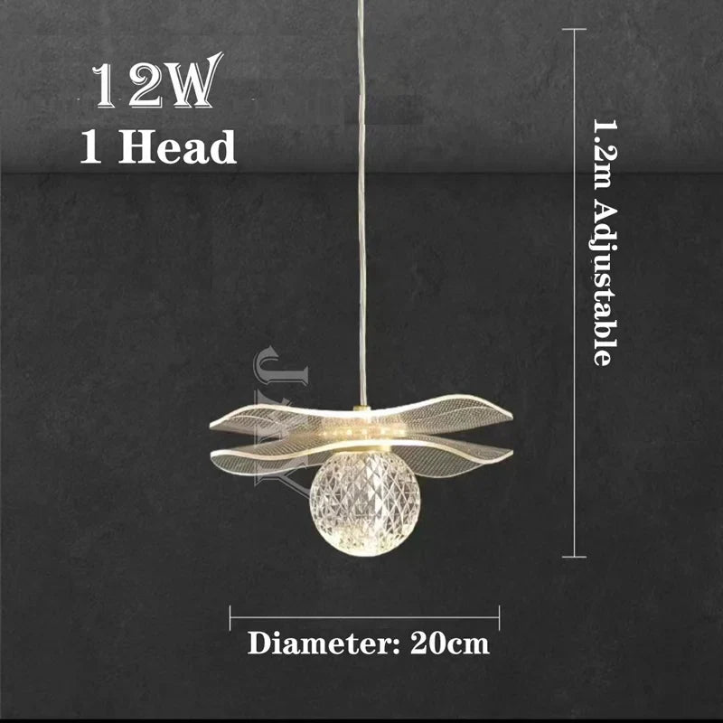 Suspension Lotus Cristal LED Personnalisée