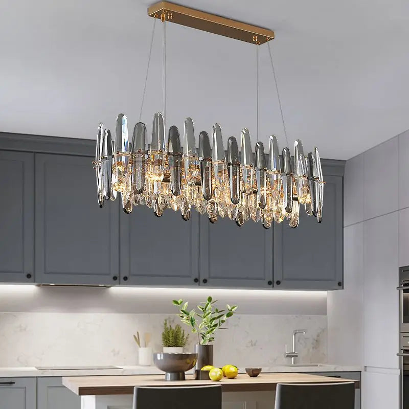 Lustre LED de Luxe en Cristal K9 et à Intensité Variable pour Décoration de Noël 2024