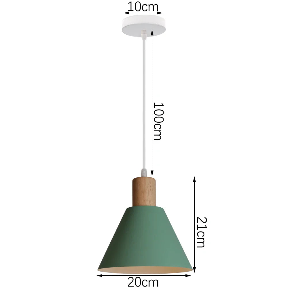 Suspension nordique en bois et métal - Vert éclatant
