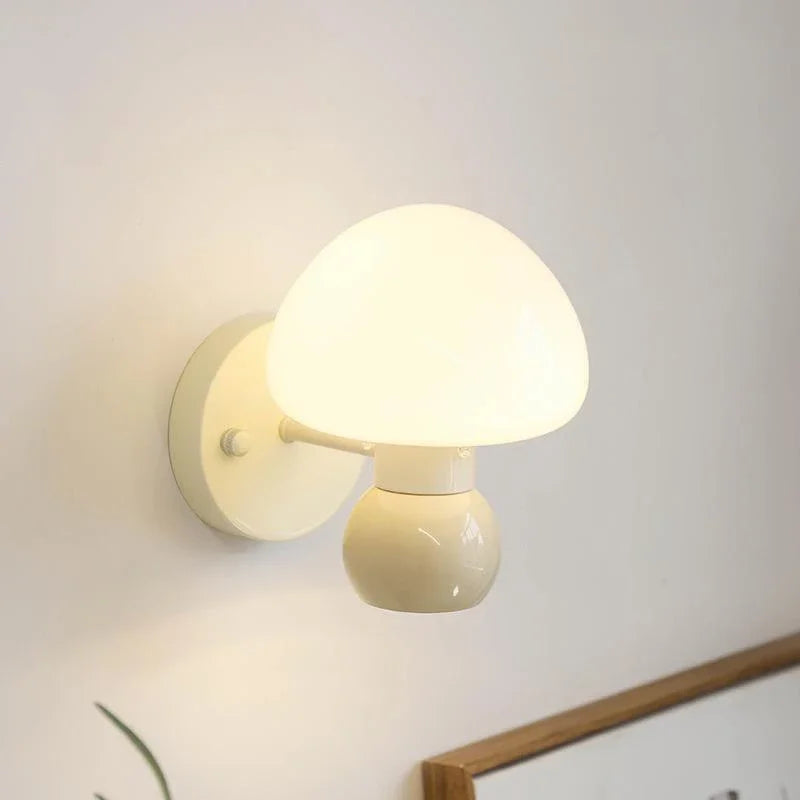 Applique murale crème champignon avec Double tête G9