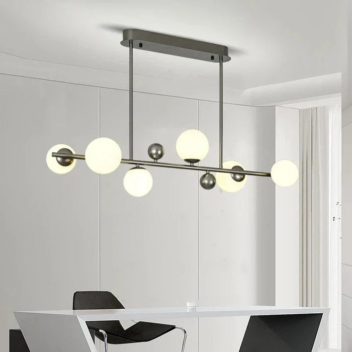 Lampe suspendue design en métal et verre ajustable pour décoration intérieure