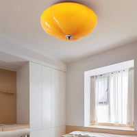 Lustre LED en verre citrouille.