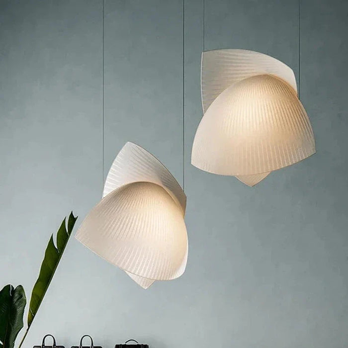 Lustre LED design moderne Wabi Sabi en tissu - éclairage décoratif