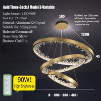 Lustre moderne en cristal avec éclairage LED pour villa de luxe
