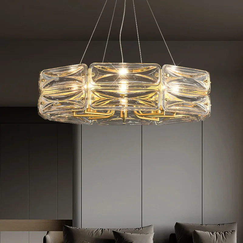 Lustre Nordique en Cuivre LED Surface Moderne et Luxueux