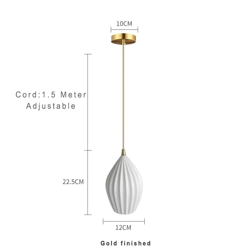 Lampes suspendues en céramique nervurée de style britannique contemporain