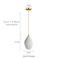Lampes suspendues en céramique nervurée de style britannique contemporain