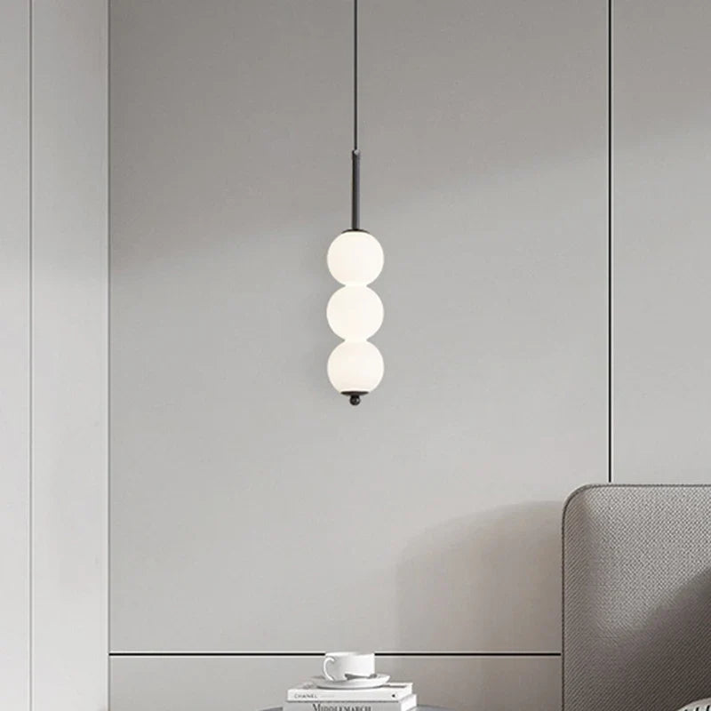 Suspension design boules en verre nordique LED cuivre Vent Gourde Décoration