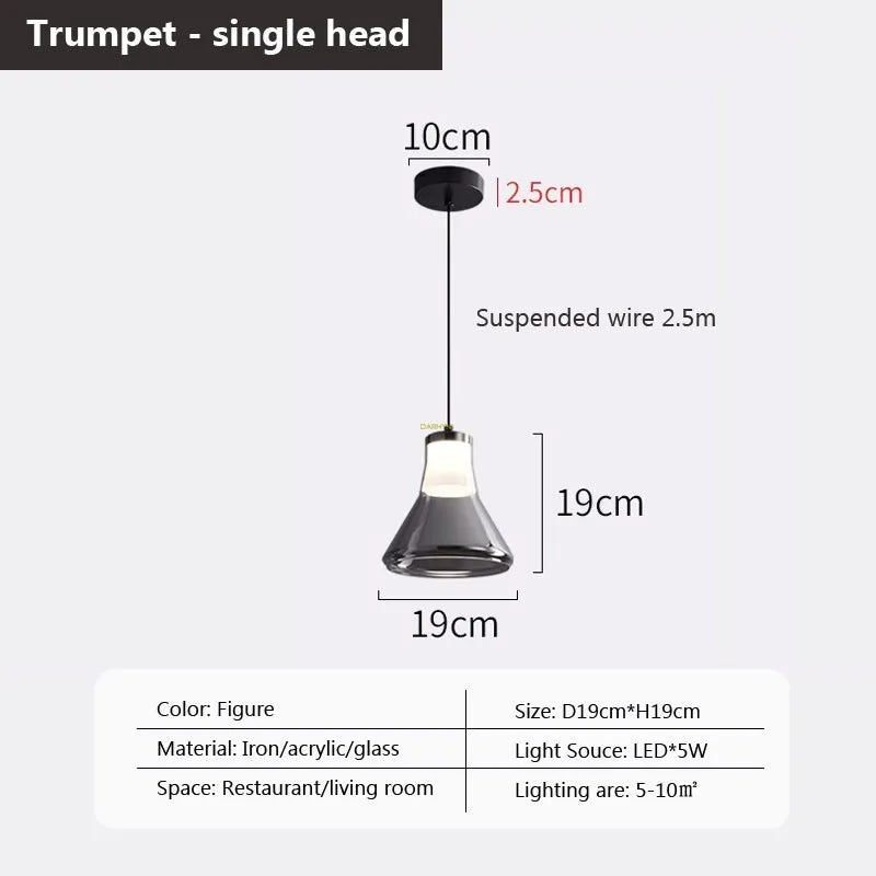 Suspension LED en verre au design nordique minimaliste - Luminairia